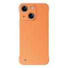 For iPhone 14 Frameless Metallic Paint Hybrid PC Phone Case(Orange) - 1