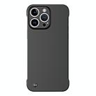 For iPhone 14 Pro Max Frameless Metallic Paint Hybrid PC Phone Case(Matte Black) - 1