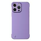 For iPhone 14 Pro Max Frameless Metallic Paint Hybrid PC Phone Case(Deep Purple) - 1