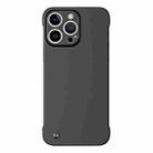 For iPhone 13 Pro Max Frameless Metallic Paint Hybrid PC Phone Case(Matte Black) - 1