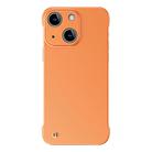 For iPhone 13 Frameless Metallic Paint Hybrid PC Phone Case(Orange) - 1