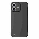 For iPhone 12 mini Frameless Metallic Paint Hybrid PC Phone Case(Matte Black) - 1