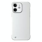 For iPhone 12 Frameless Metallic Paint Hybrid PC Phone Case(Space Silver) - 1