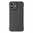 For iPhone 12 Frameless Metallic Paint Hybrid PC Phone Case(Matte Black) - 1