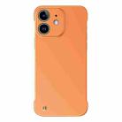 For iPhone 12 Frameless Metallic Paint Hybrid PC Phone Case(Orange) - 1