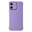 For iPhone 12 Frameless Metallic Paint Hybrid PC Phone Case(Deep Purple) - 1