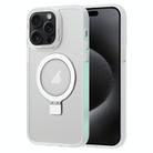 For iPhone 15 Pro Max Skin Feel MagSafe Magnetic Holder Phone Case(Matte White) - 1