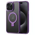 For iPhone 15 Pro Max Skin Feel MagSafe Magnetic Holder Phone Case(Purple) - 1