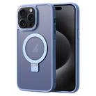 For iPhone 15 Pro Skin Feel MagSafe Magnetic Holder Phone Case(Blue) - 1