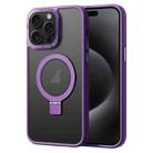 For iPhone 15 Pro Skin Feel MagSafe Magnetic Holder Phone Case(Purple) - 1