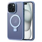 For iPhone 15 Plus Skin Feel MagSafe Magnetic Holder Phone Case(Blue) - 1