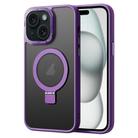 For iPhone 15 Plus Skin Feel MagSafe Magnetic Holder Phone Case(Purple) - 1