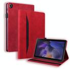 For Samsung Galaxy Tab A9 Splicing Shockproof Leather Tablet Case(Red) - 1