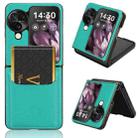 For OPPO Find N3 Flip Litchi Texture Card Slots Back Cover Phone Case(Green) - 1