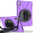For Huawei Matepad 10.4 inch Shockproof Colorful Silicone + PC Protective Case with Holder & Shoulder Strap & Hand Strap & Pen Slot(Purple) - 1