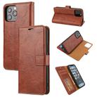 For iPhone 15 Pro Max Crazy Horse Texture Detachable Horizontal Flip PU Case(Brown) - 1