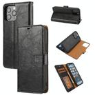 For iPhone 15 Pro Crazy Horse Texture Detachable Horizontal Flip PU Case(Black) - 1