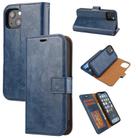 For iPhone 15 Plus Crazy Horse Texture Detachable Horizontal Flip PU Case(Blue) - 1