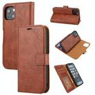 For iPhone 15 Plus Crazy Horse Texture Detachable Horizontal Flip PU Case(Brown) - 1