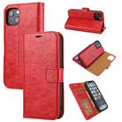 For iPhone 15 Crazy Horse Texture Detachable Horizontal Flip PU Case(Red) - 1