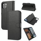 For iPhone 15 Cross Texture Detachable Horizontal Flip PU Leather Case(Black) - 1