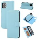 For iPhone 15 Cross Texture Detachable Horizontal Flip PU Leather Case(Blue) - 1