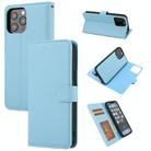 For iPhone 15 Pro Cross Texture Detachable Horizontal Flip PU Leather Case(Blue) - 1