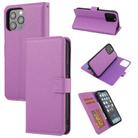 For iPhone 15 Pro Max Cross Texture Detachable Horizontal Flip PU Leather Case(Purple) - 1