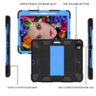 For iPad Pro 12.9 (2018) / (2020) Shockproof Two-Color Silicone Protective Tablet Case with Holder(Black+Blue) - 6