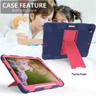 For iPad Pro 12.9 (2018) / (2020) Shockproof Two-Color Silicone Protective Tablet Case with Holder(Dark Blue+Rose Pink) - 3
