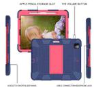 For iPad Pro 12.9 (2018) / (2020) Shockproof Two-Color Silicone Protective Tablet Case with Holder(Dark Blue+Rose Pink) - 6