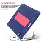 For iPad Pro 12.9 (2018) / (2020) Shockproof Two-Color Silicone Protective Tablet Case with Holder(Dark Blue+Rose Pink) - 7