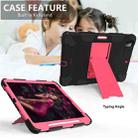 For iPad Pro 12.9 (2018) / (2020) Shockproof Two-Color Silicone Protective Tablet Case with Holder(Black+Rose Pink) - 3