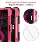 For iPad Pro 12.9 (2018) / (2020) Shockproof Two-Color Silicone Protective Tablet Case with Holder(Black+Rose Pink) - 4