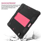 For iPad Pro 12.9 (2018) / (2020) Shockproof Two-Color Silicone Protective Tablet Case with Holder(Black+Rose Pink) - 7