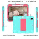 For iPad Pro 12.9 (2018) / (2020) Shockproof Two-Color Silicone Protective Tablet Case with Holder(Mint Green+Rose Red) - 6