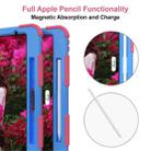 For iPad Pro 12.9 (2018) / (2020) Shockproof Two-Color Silicone Protective Tablet Case with Holder(Rose Red+Blue) - 4