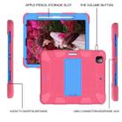 For iPad Pro 12.9 (2018) / (2020) Shockproof Two-Color Silicone Protective Tablet Case with Holder(Rose Red+Blue) - 6
