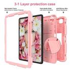 For iPad Pro 12.9 (2018) / (2020) Shockproof Two-Color Silicone Protective Tablet Case with Holder(Rose Gold) - 2