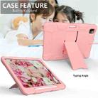For iPad Pro 12.9 (2018) / (2020) Shockproof Two-Color Silicone Protective Tablet Case with Holder(Rose Gold) - 3