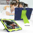 For iPad Pro 12.9 (2018) / (2020) Shockproof Two-Color Silicone Protective Tablet Case with Holder(Dark Blue+Green) - 3