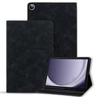 For Samsung Galaxy Tab A9 Calf Texture Embossed Leather Tablet Case(Black) - 1