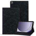 For Samsung Galaxy Tab A9 Calf Texture Embossed Leather Tablet Case(Black) - 1