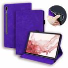 For Samsung Galaxy Tab S9 FE+ Calf Texture Embossed Leather Tablet Case(Purple) - 1