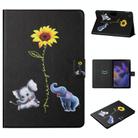 For Samsung Galaxy Tab A9 Colored Drawing Horizontal Flip PU Tablet Case with Sleep / Wake-up Function(Elephant) - 1