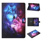 For Samsung Galaxy Tab A9 Colored Drawing Horizontal Flip PU Tablet Case with Sleep / Wake-up Function(Wolf) - 1