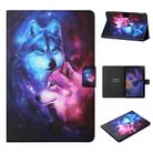 For Samsung Galaxy Tab A9+ Colored Drawing Horizontal Flip PU Tablet Case with Sleep / Wake-up Function(Wolf) - 1