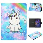 For Samsung Galaxy Tab A9+ Colored Drawing Horizontal Flip PU Tablet Case with Sleep / Wake-up Function(Unicorn) - 1