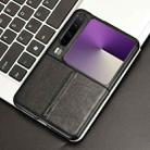 For Huawei Pura X Cow Pattern Sewing Back Cover Phone Case(Black) - 2