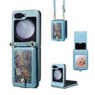 For Samsung Galaxy Z Flip3 ESEBLE Star Series Lanyard Holder Card Slot Phone Case(Blue) - 1